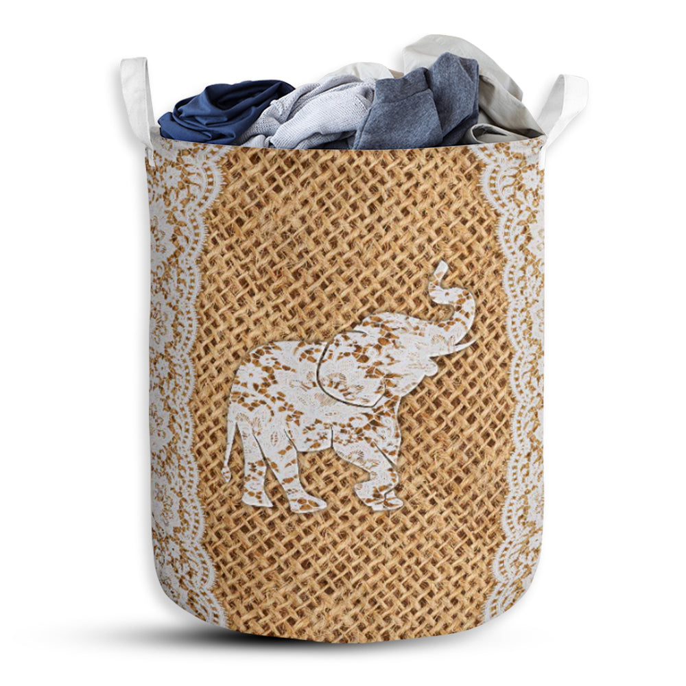 Small Size Elephant Lace Laundry Basket For Bathroom Bedroom Storage