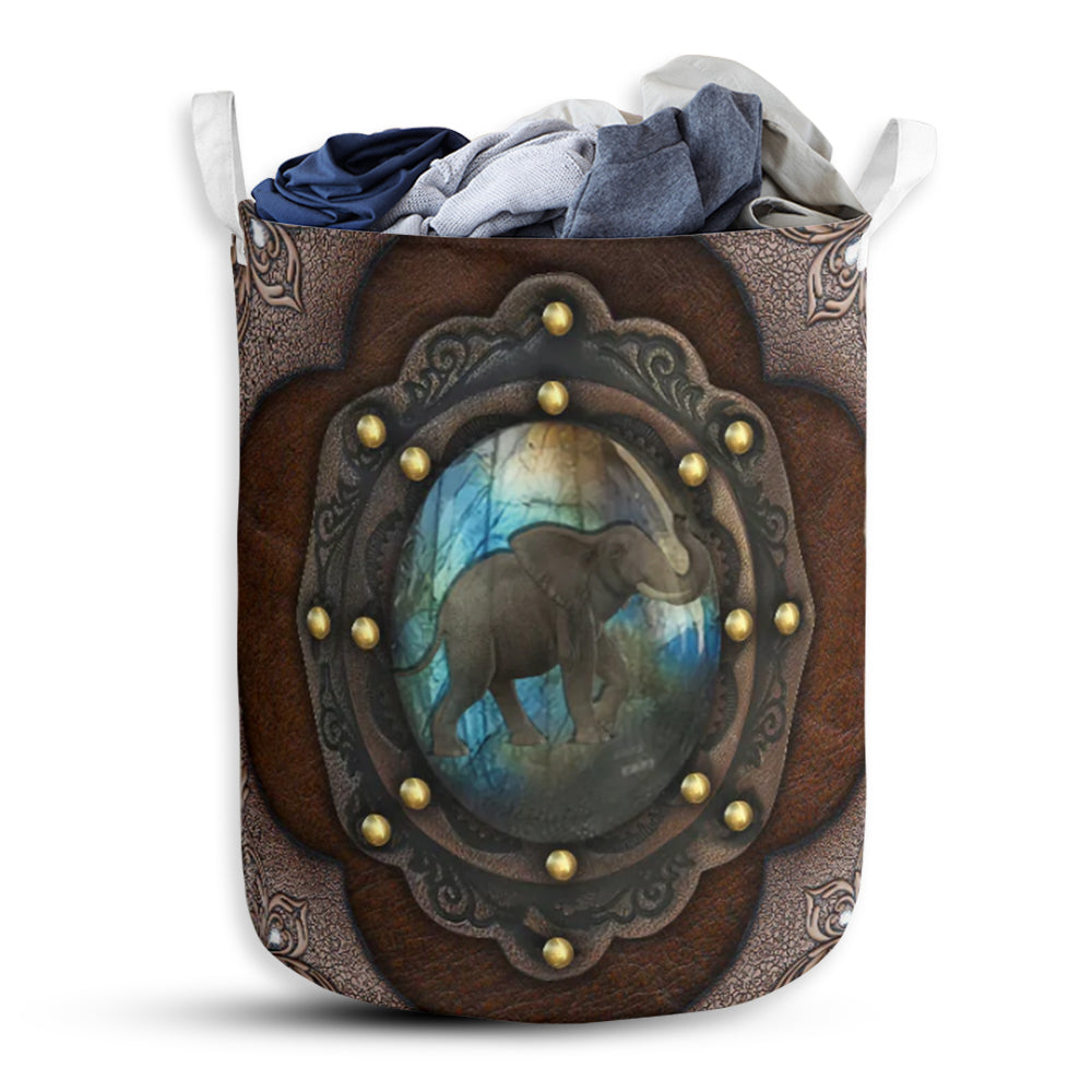 Small Size Elephant Leather Laundry Basket For Bathroom Bedroom Storage