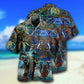 Elephant And Forest Hawaiian Shirt With Detailed Graphic For Tropical Travel Beach Gatherings And Comfortable Wear