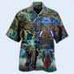 Elephant And Forest Hawaiian Shirt With All Over Print For Tropical Travel Beach Gatherings And Comfortable Wear