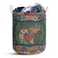 Small Size Elephant Mandala Green Laundry Basket For Bathroom Bedroom Storage