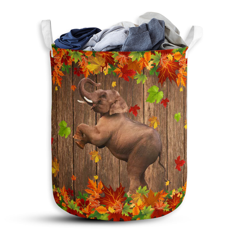 Small Size Elephant Maple Leaves Laundry Basket For Bathroom Bedroom Storage