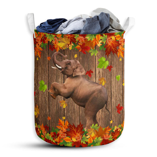 Small Size Elephant Maple Leaves Laundry Basket For Bathroom Bedroom Storage