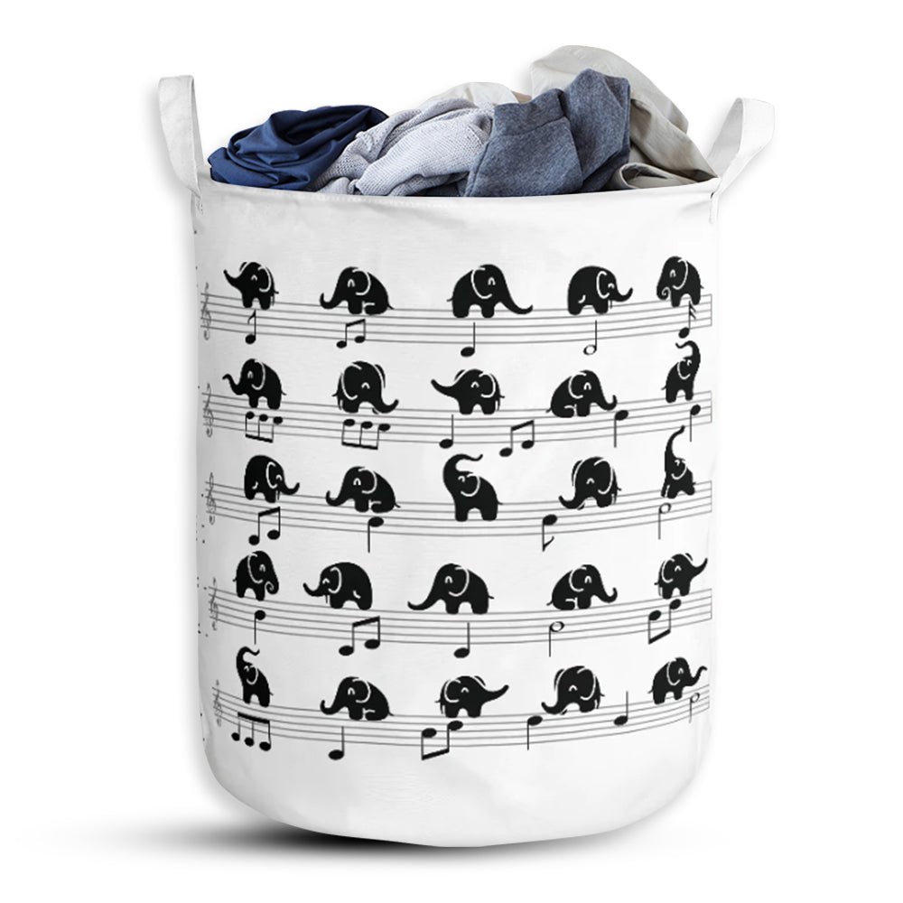 Small Size Elephant Music Laundry Basket For Bathroom Bedroom Storage