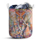 Small Size Elephant Panitng Art Laundry Basket For Bathroom Bedroom Storage