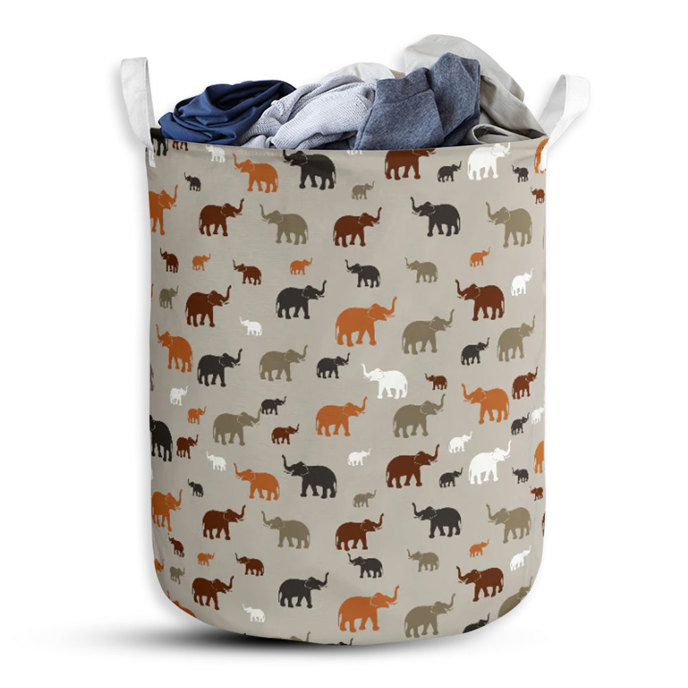 Small Size Elephant Pattern Laundry Basket For Bathroom Bedroom Storage