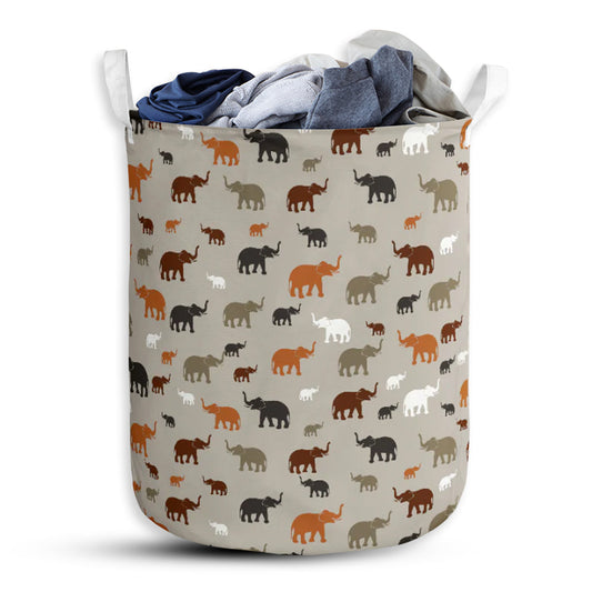 Small Size Elephant Pattern Laundry Basket For Bathroom Bedroom Storage