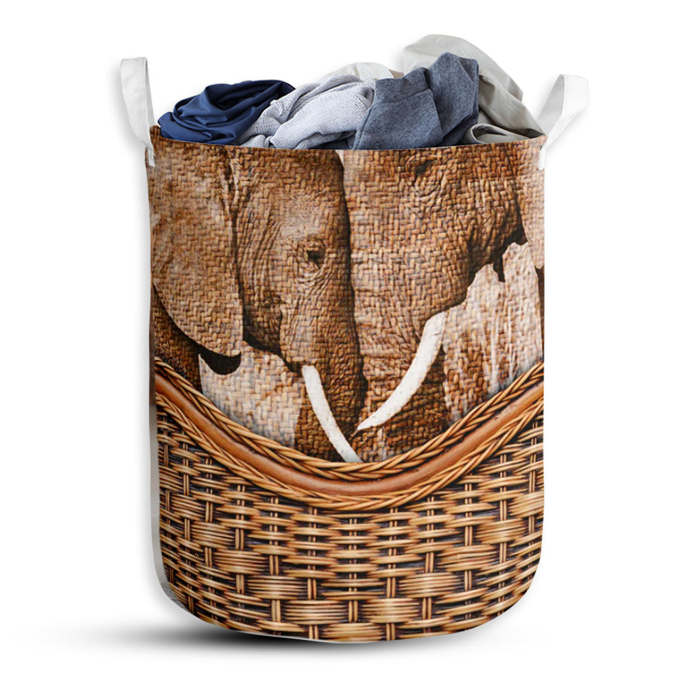Small Size Elephant Rattan Texture So Cool Laundry Basket For Bathroom Bedroom Storage