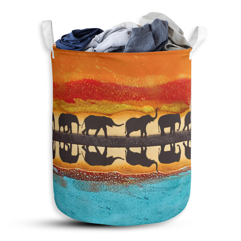 Small Size Elephant Reflection Laundry Basket For Bathroom Bedroom Storage