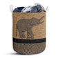 Small Size Elephant Rope Wallpaper Laundry Basket For Bathroom Bedroom Storage