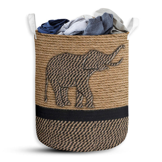 Small Size Elephant Rope Wallpaper Laundry Basket For Bathroom Bedroom Storage