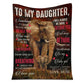 Elephant To My Daughter Be My Baby Girl Flannel Blanket For Cozy Bedroom Sofa Decor