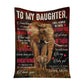 Elephant To My Daughter Breathing I Love You Flannel Blanket For Cozy Bedroom Sofa Decor