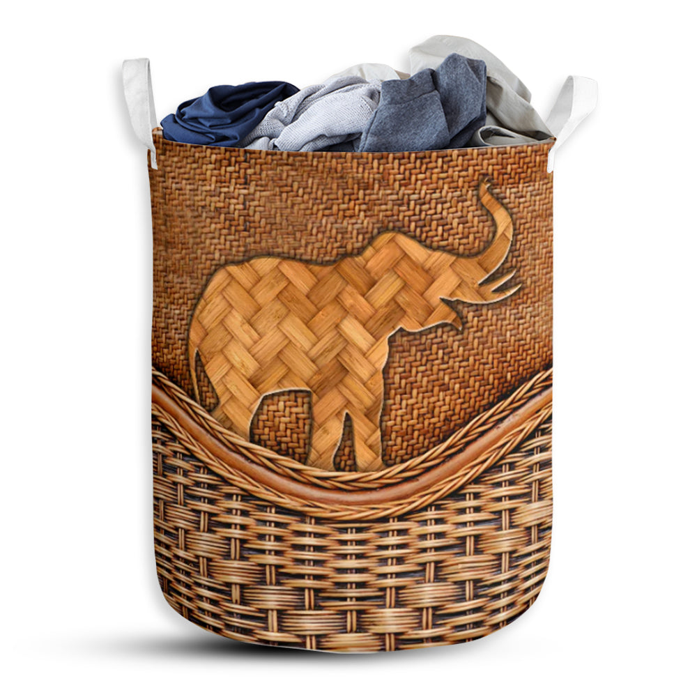 Small Size Elephant So Cool Rattan Texture Laundry Basket For Bathroom Bedroom Storage