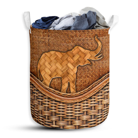 Small Size Elephant So Cool Rattan Texture Laundry Basket For Bathroom Bedroom Storage