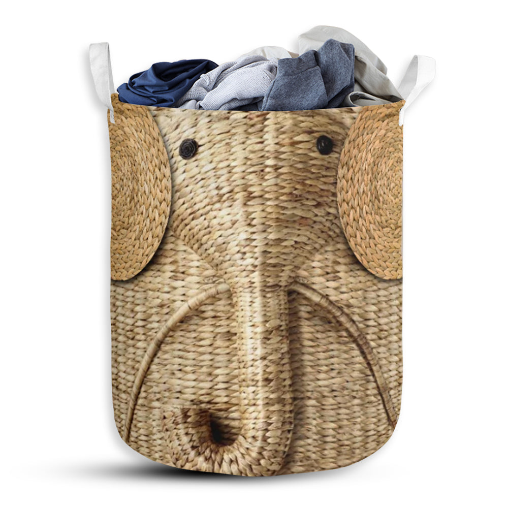 Elephant Wicker Laundry Basket For Bathroom Bedroom Storage