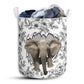 Elephant With Floral Laundry Basket For Bathroom Bedroom Storage