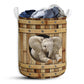 Elephant Wooden Barrel Laundry Basket For Bathroom Bedroom Storage