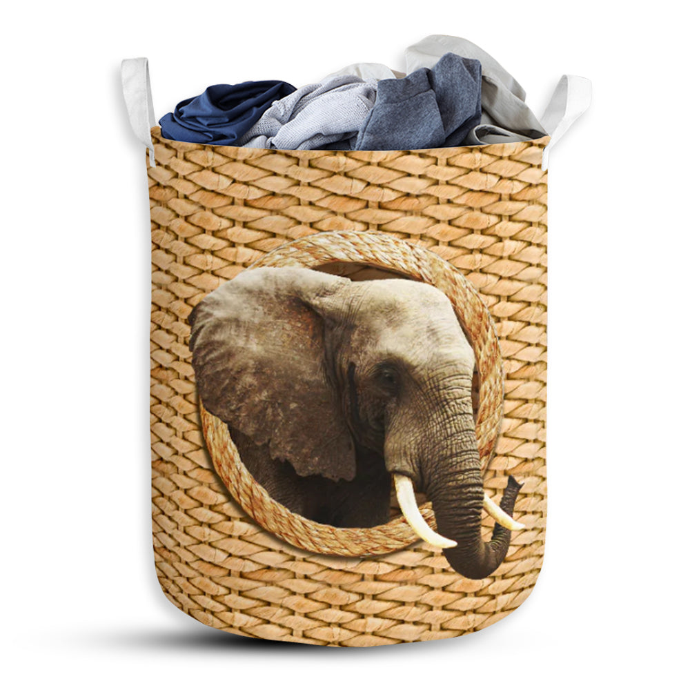 Elephant Woven Lovely Style Laundry Basket For Bathroom Bedroom Storage