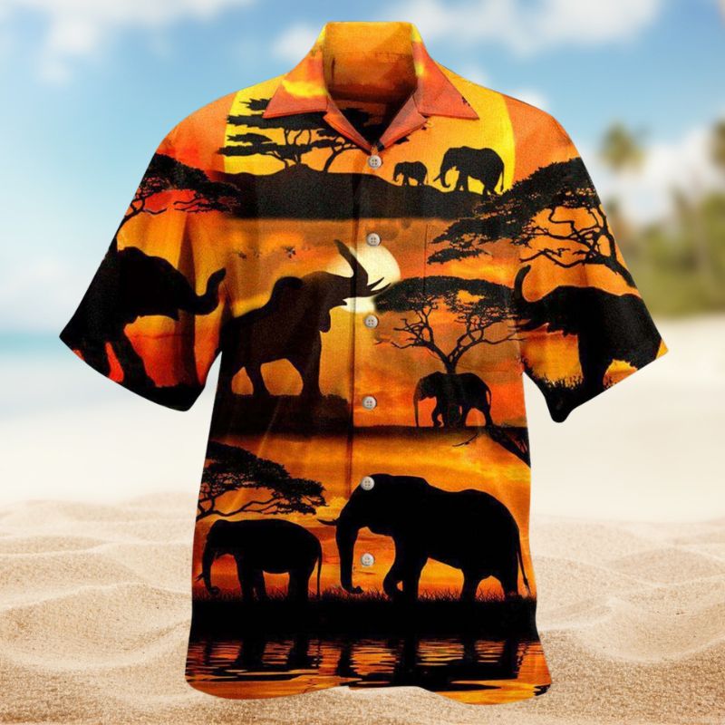 Elephant You'Re Stronger Hawaiian Shirt For Coastal Travel, Casual Events, And Comfortable Summer Wear