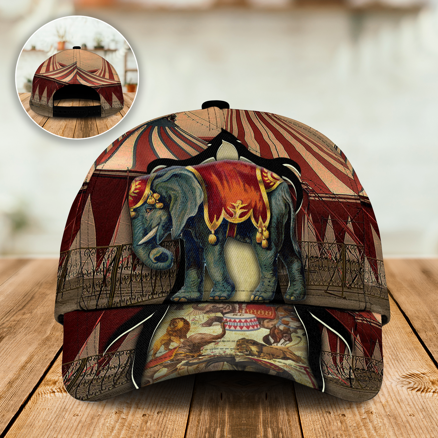 Elephant Amazing Circus Show Classic Cap For Casual Outfits Vacations And Everyday Styling