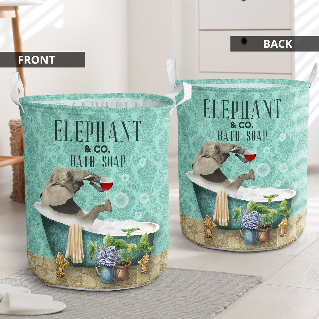 Elephant And Bath Soap Laundry Basket For Room Home Organizer