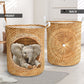 Elephant Bamboo Wave Laundry Basket For Room Home Organizer