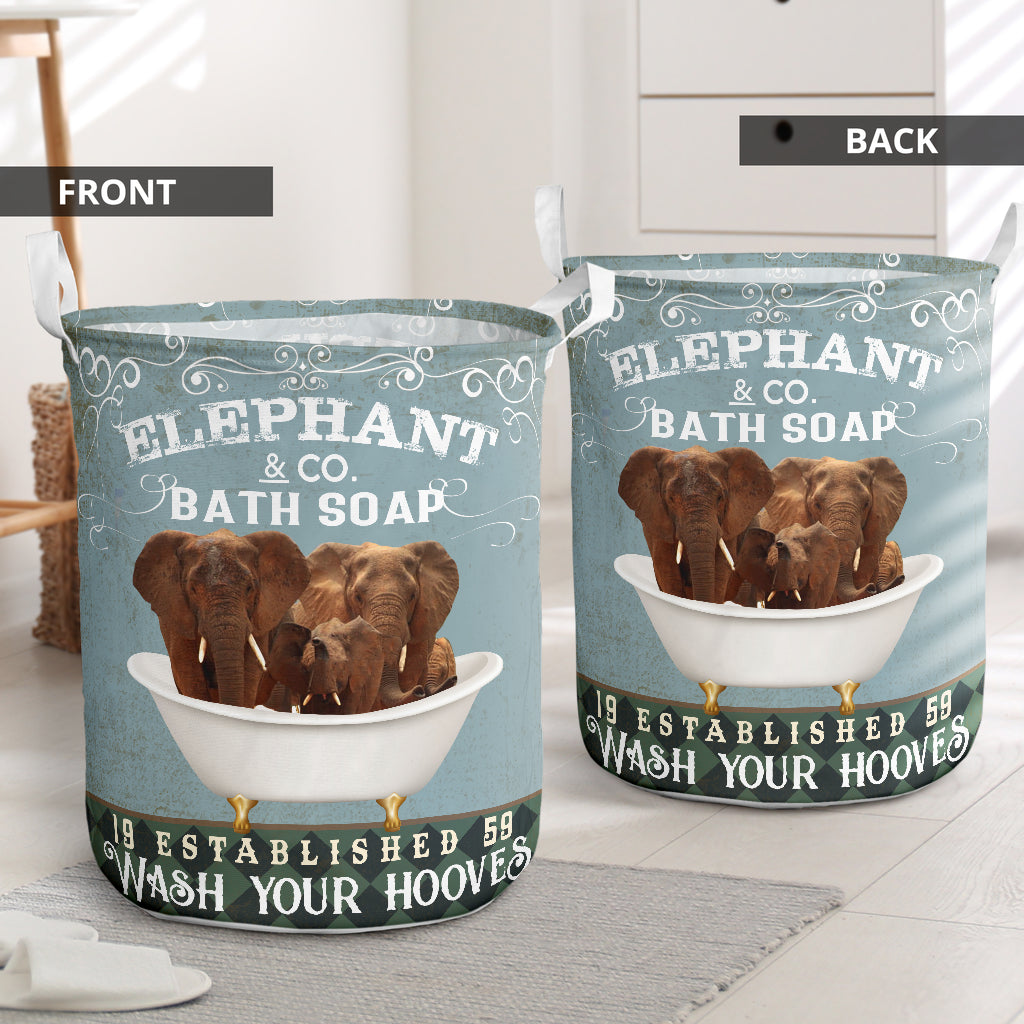 Elephant Bath Soap Laundry Basket For Room Home Organizer