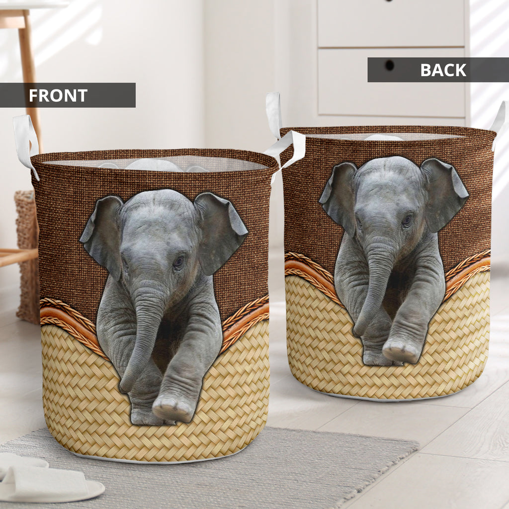 Elephant Fabric Cute Style Laundry Basket For Room Home Organizer