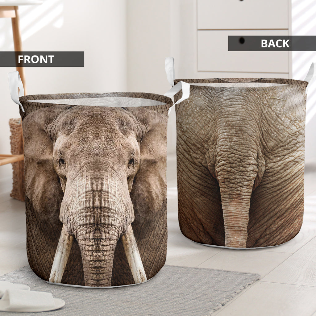 Elephant Face And Butt Laundry Basket For Room Home Organizer