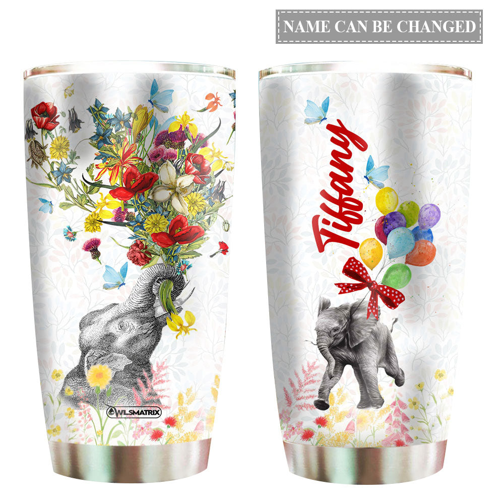 Elephant Happy Personalized 20 Oz Tumbler For Coffee Travel And Daily Drinks
