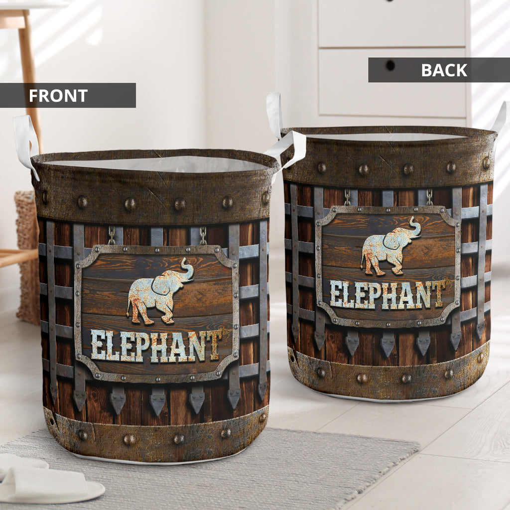 Elephant Iron Vintage Laundry Basket For Room Home Organizer