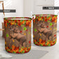 Elephant Maple Leaves Laundry Basket For Room Home Organizer