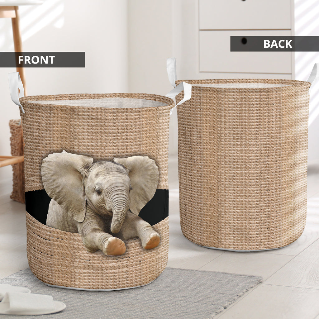 Elephant Rope Line Laundry Basket For Room Home Organizer