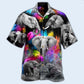 Colorful Black Elephant Hawaiian Shirt With All Over Print For Coastal Trips Outdoor Events And Relaxed Summer Wear