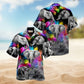 Elephants Colorful And Black Hawaiian Shirt For Summer Vacation Beach Travel And Relaxed Casual Wear