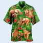 Green Elephant And Watermelon Hawaiian Shirt With All Over Print For Island Trips Summer Gatherings And Comfortable Daily