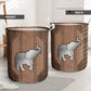 Elephant Wood Laundry Basket For Room Home Organizer