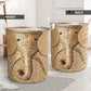Elephant Woven Laundry Basket For Room Home Organizer