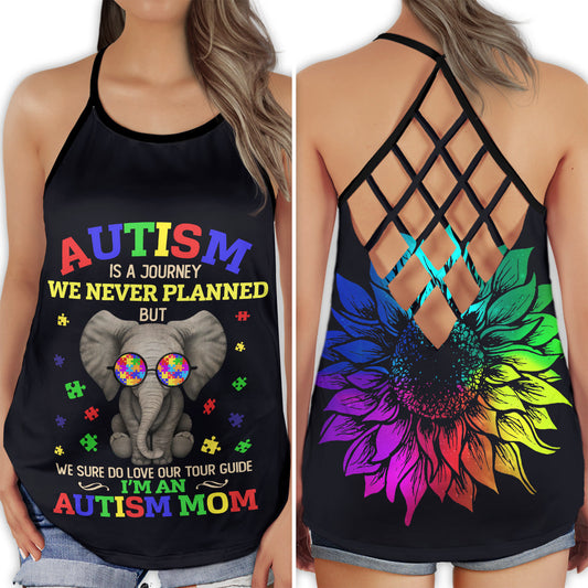 Autism Elephant Mom Hollow Tank Top For Community Events And Positive Support