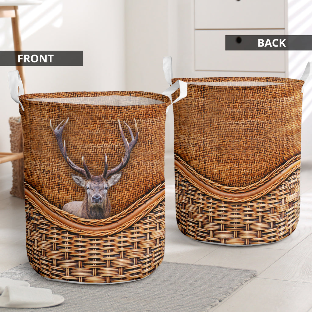 Elk Rattan Texture Laundry Basket For Room Home Organizer