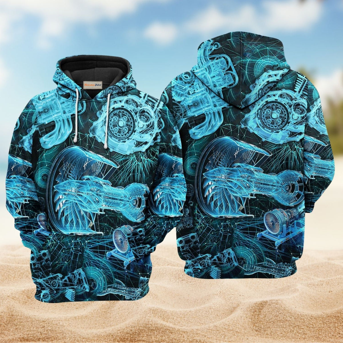 Engine Blueprint Mechanical Hoodie For Driving Adventures Daily Wear And Gift Ideas
