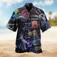 Casino Animals Gathered Craps Table Hawaiian Shirt Collar And Front View For Resort Wear