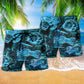 Engine Blueprint Inspired Beach Shorts Print Detail For Thoughtful Gift Giving