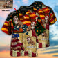 English Bulldog American Sunset Custom Photo Hawaiian Shirt For Beach Parties And Weekend Getaways