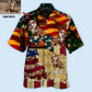 English Bulldog American Sunset Custom Photo Hawaiian Shirt Design View For Casual Summer Styling