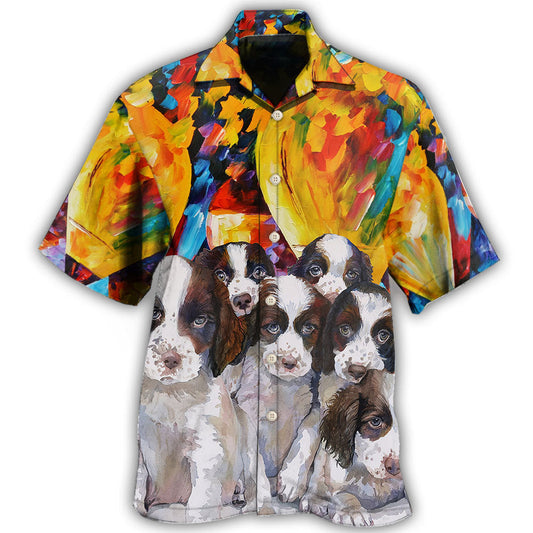 Creative English Springer Spaniel Dog Hawaiian Shirt For Nature Fans, Resort Trips, And Comfortable Warm Weather Wear