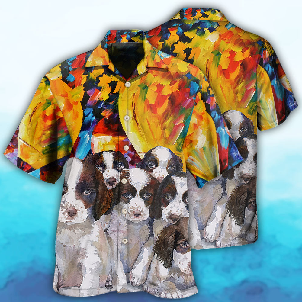 Creative English Springer Spaniel Dog Hawaiian Shirt For Nature Fans, Resort Trips, And Comfortable Warm Weather Wear