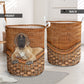 English Mastiff Dog Rattan Texture Laundry Basket For Room Home Organizer