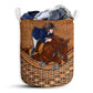 Horse Equestrian Rattan Texture Laundry Basket For Bathroom Bedroom Storage